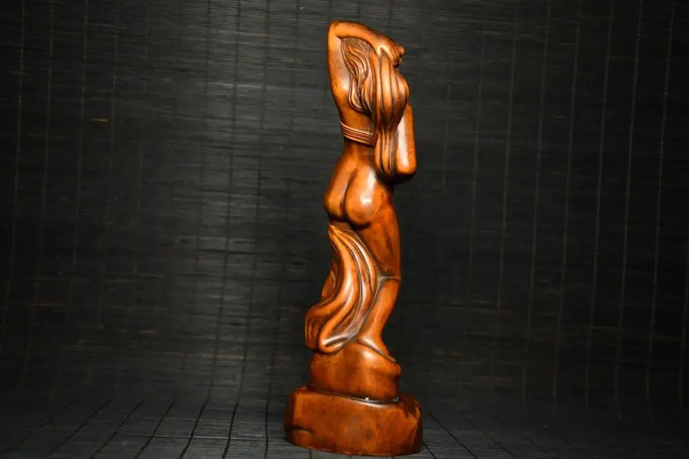 Home Decor 9" Old Boxwood Pure Hand-Carved Busty beauty Classical girl wood carving Model decoration
Home Decor 9" Old Boxwood Pure Hand-Carved Busty beauty Classical girl wood carving Model decoration