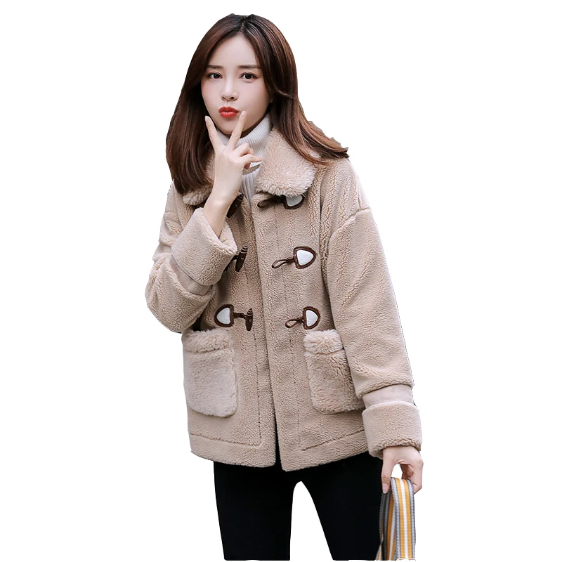 Fur all-in-one woman's 2020 new autumn winter jacket female short warm wool granular fleece imitation fur overcoat woman tops 
Fur all-in-one woman's 2020 new autumn winter jacket female short warm wool granular fleece imitation fur overcoat woman tops
