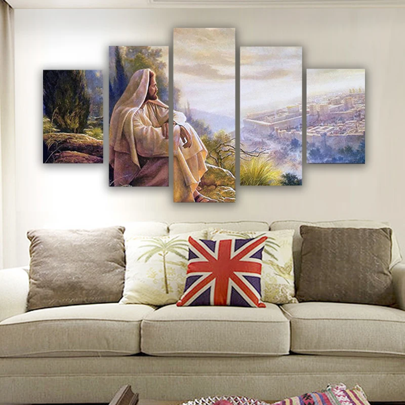 5 Piece Canvas Wall Art Jesus In Thought Painting Modern Decoration For Living Room Christian Bedroom Poster Home Decor Picture
5 Piece Canvas Wall Art Jesus In Thought Painting Modern Decoration For Living Room Christian Bedroom Poster Home Decor Picture