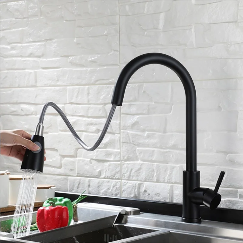 Pull Out Kitchen faucet 304 Stainless Steel Pull Down Cold and Hot Water Tap Mixer Spray Kitchen Sink Faucet Black Basin Crane
Pull Out Kitchen faucet 304 Stainless Steel Pull Down Cold and Hot Water Tap Mixer Spray Kitchen Sink Faucet Black Basin Crane