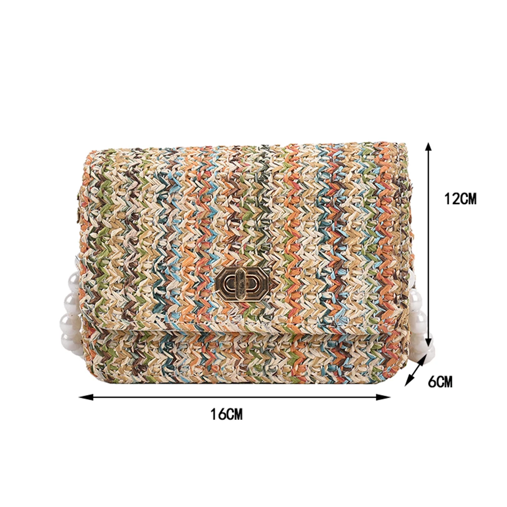 Fashion Women Straw Woven Shoulder Crossbody Messenger Bag Casual Ladies Pearl Chain Mini Flap Handbags Purse
Fashion Women Straw Woven Shoulder Crossbody Messenger Bag Casual Ladies Pearl Chain Mini Flap Handbags Purse