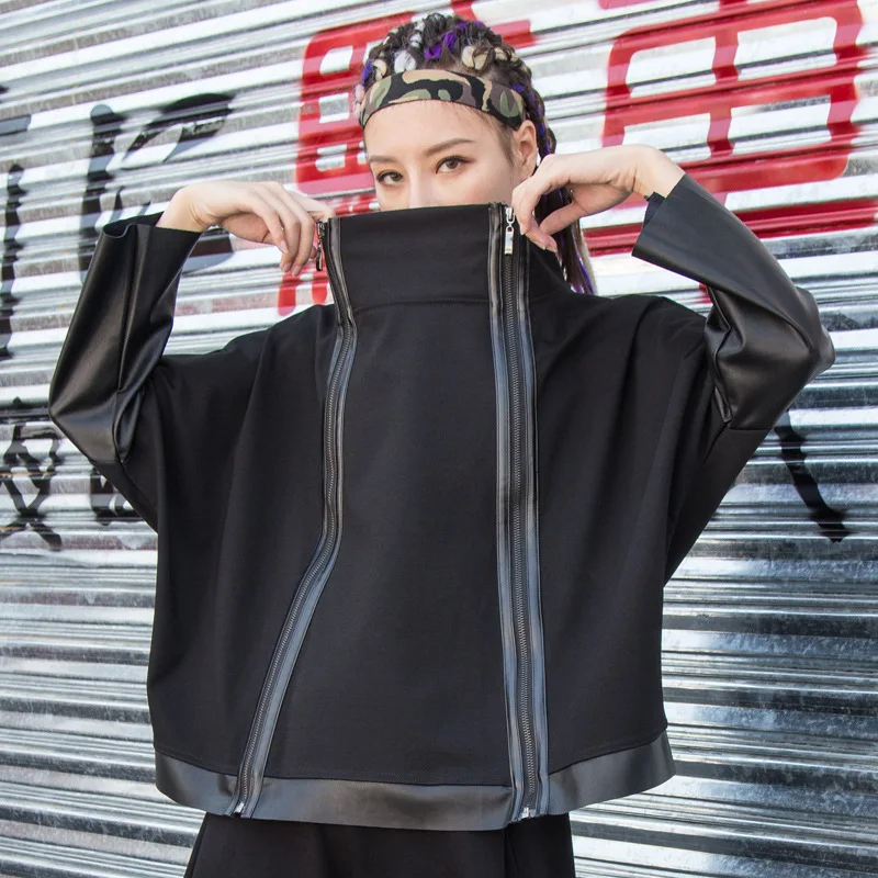 Harajuku PU Leahter Patchwork Sweatshrit Two Zipper Vintage Women Clothes 2021 Hoodies Full Sleeve Match All Top Coats LT208S30
Harajuku PU Leahter Patchwork Sweatshrit Two Zipper Vintage Women Clothes 2021 Hoodies Full Sleeve Match All Top Coats LT208S30