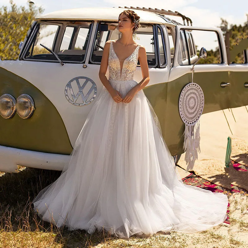 YILIBER New Simple Wedding Dress Backless Sleeveless Design Chiffon Lace Bride Dresses Princess Dress Plus Size Tailor-made
YILIBER New Simple Wedding Dress Backless Sleeveless Design Chiffon Lace Bride Dresses Princess Dress Plus Size Tailor-made
