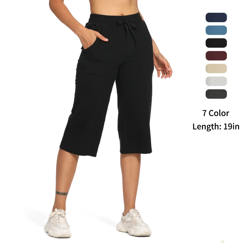 Women Capri Pants Wide Leg Loose Comfy Drawstring Lounge Pajama Pants Yoga Capris with Pockets leggings women 
Women Capri Pants Wide Leg Loose Comfy Drawstring Lounge Pajama Pants Yoga Capris with Pockets leggings women