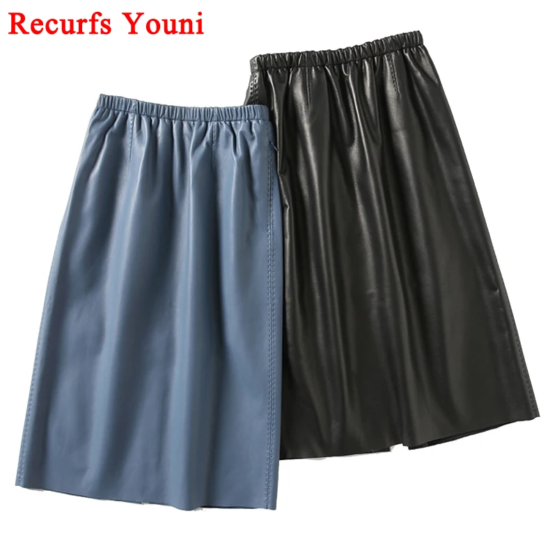 Women Genuine Leather Midi Skirt Female Hand Arch Needles Crafted Import Lambskin Jupe Mujer Blue Elastic Waist Knee Long Saias
Women Genuine Leather Midi Skirt Female Hand Arch Needles Crafted Import Lambskin Jupe Mujer Blue Elastic Waist Knee Long Saias