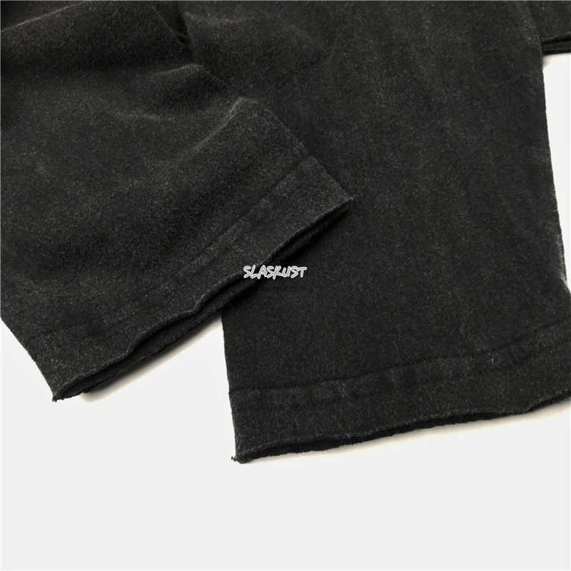 Waist Pocket Distressed Black T-shirt Hip Hop Long sleeve Heavy Washed Cotton Tee Kanye Streetwear
Waist Pocket Distressed Black T-shirt Hip Hop Long sleeve Heavy Washed Cotton Tee Kanye Streetwear