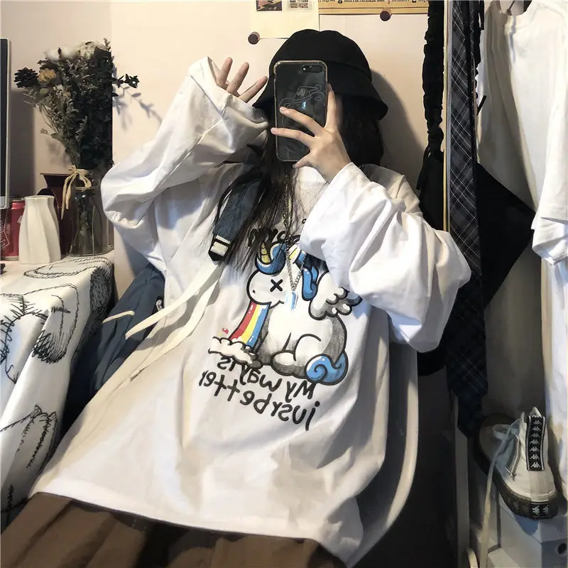MINGLIUSILI Aesthetic Tee Shirt 2021 Fashion Cartoon Top Female Spring Long Sleeve Harajuku Graphic T Shirts Women 
MINGLIUSILI Aesthetic Tee Shirt 2021 Fashion Cartoon Top Female Spring Long Sleeve Harajuku Graphic T Shirts Women