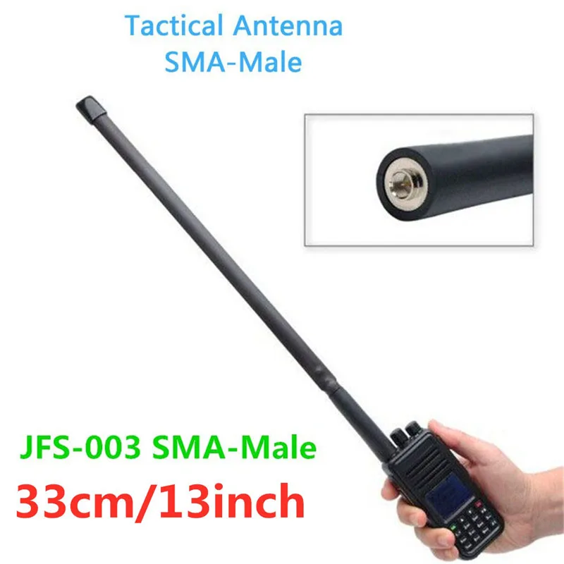 Новый JFS-003 33 см/13in Длина со SMA мужской разъем Dual Band 144/430 МГц складные тактические антенна
Новый JFS-003 33 см/13in Длина со SMA мужской разъем Dual Band 144/430 МГц складные тактические антенна
