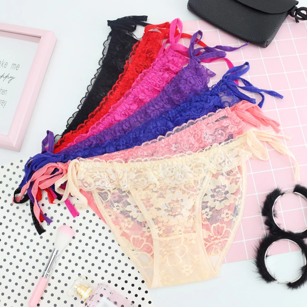 Sexy Lace Panties Women Bowknot Tie Up Low Waist Seamless Ladies Briefs Transparent Temptation Underwear Female
Sexy Lace Panties Women Bowknot Tie Up Low Waist Seamless Ladies Briefs Transparent Temptation Underwear Female