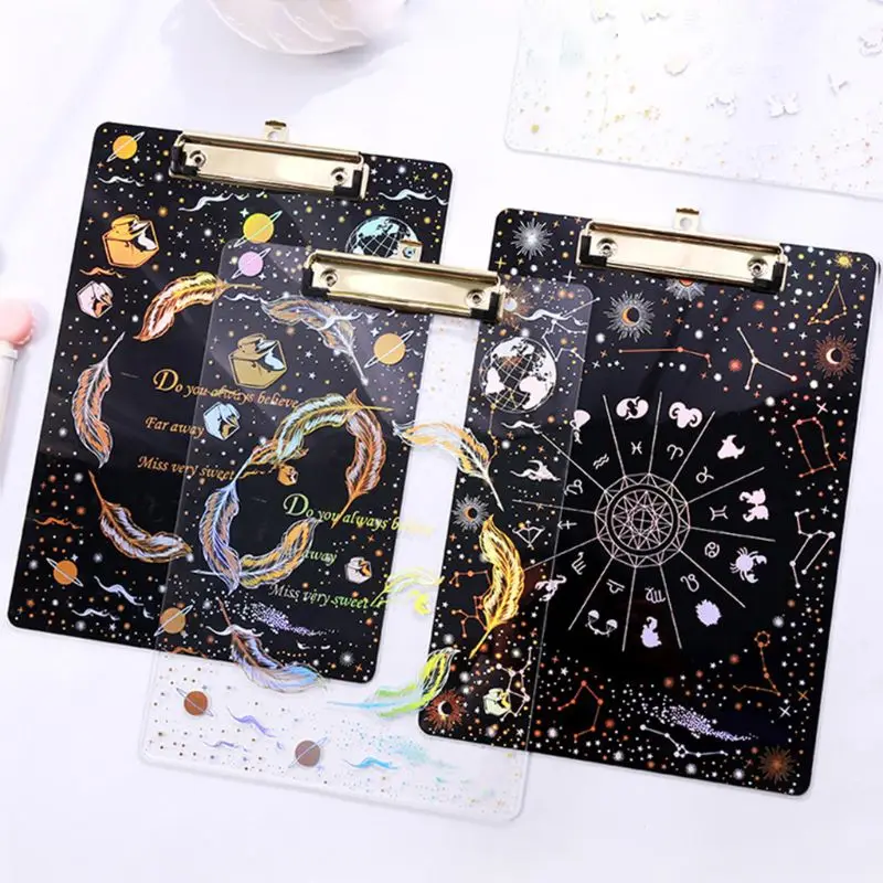Creative Starry Sky A4 Clipboard Acrylic File Folder Writing Pad Document Holder School Office Supplies Stationery 
Creative Starry Sky A4 Clipboard Acrylic File Folder Writing Pad Document Holder School Office Supplies Stationery