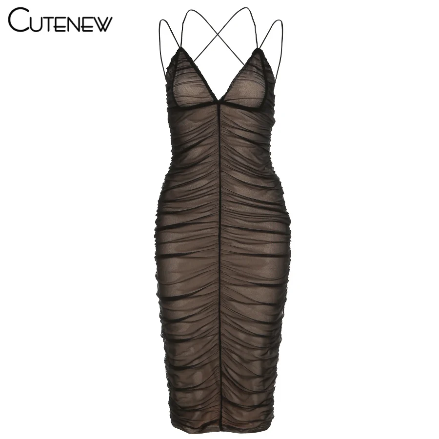 Cutenew Fashion Sexy Low Chest V-Neck Backless Mesh Black Camisole Long Dress Women Summer Casual Beach Party Club Bodycon Dress
Cutenew Fashion Sexy Low Chest V-Neck Backless Mesh Black Camisole Long Dress Women Summer Casual Beach Party Club Bodycon Dress