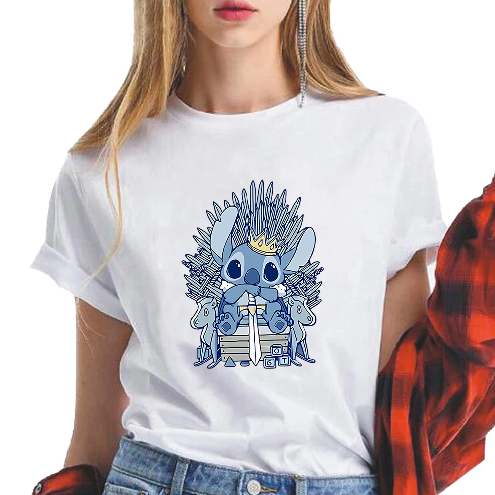 Crown Throne Stitch Graphic Tees Shirts Ladies Short Sleeve Cartoon Clothing Tops for Women Fashion White O-neck T-shrts Female
Crown Throne Stitch Graphic Tees Shirts Ladies Short Sleeve Cartoon Clothing Tops for Women Fashion White O-neck T-shrts Female