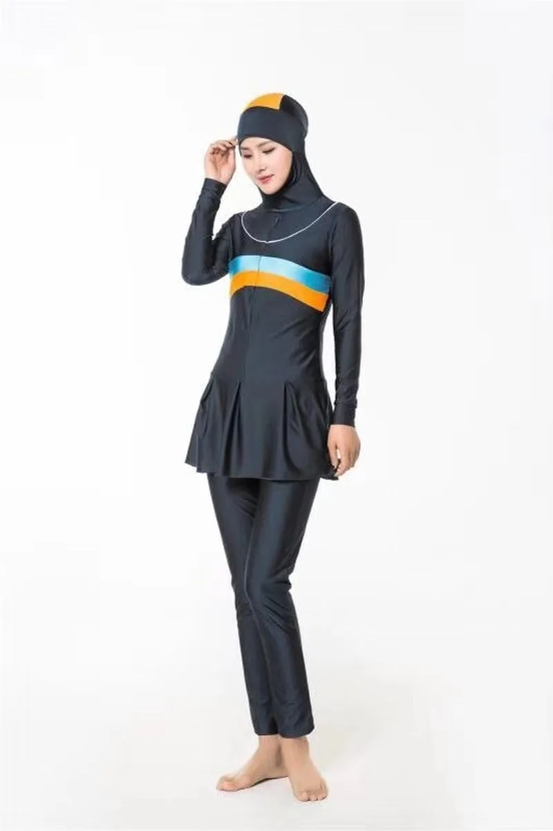 Islamic Swimwear Women Arabic Full Coverage Beach Muslim 2 Piece Suit Hijab Hooded Swimsuit Modest Swim Surf Wear Sport Burkinis | Спорт и