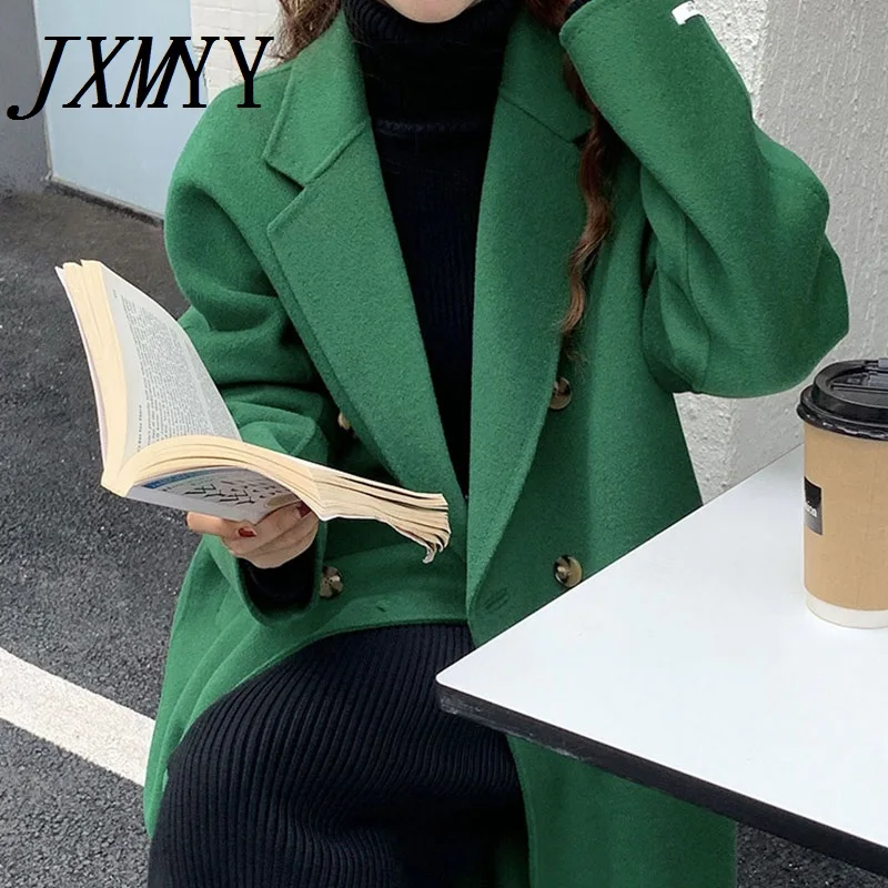 JXMYY 2022 модная и элегантная длинная двубортная Свободная куртка с отстрочкой темно-зеленая шерстяная куртка для женщин
JXMYY 2022 модная и элегантная длинная двубортная Свободная куртка с отстрочкой темно-зеленая шерстяная куртка для женщин