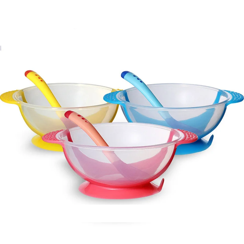 Temperature-Sensitive Baby Feeding Bowl Set With Anti-Dust Lid Children's Dinnerware Soft Head Baby Trainning Eating Fork Spoon
Temperature-Sensitive Baby Feeding Bowl Set With Anti-Dust Lid Children's Dinnerware Soft Head Baby Trainning Eating Fork Spoon