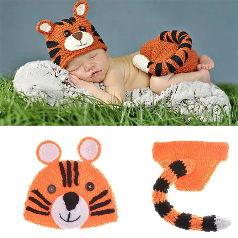Crochet Knitted Baby Set Cartoon Tiger Hat Long Tail Pants Newborn Baby Photography Props Kids Cosplay Costumes Children Clothes
Crochet Knitted Baby Set Cartoon Tiger Hat Long Tail Pants Newborn Baby Photography Props Kids Cosplay Costumes Children Clothes