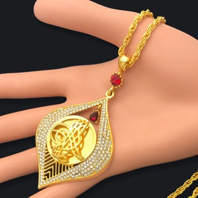 Islamic Muslim Rune Pattern Round Pendant Necklace Women's Necklace Fashion Eye Shape Crystal Inlaid Pendant Accessories Jewelry
Islamic Muslim Rune Pattern Round Pendant Necklace Women's Necklace Fashion Eye Shape Crystal Inlaid Pendant Accessories Jewelry