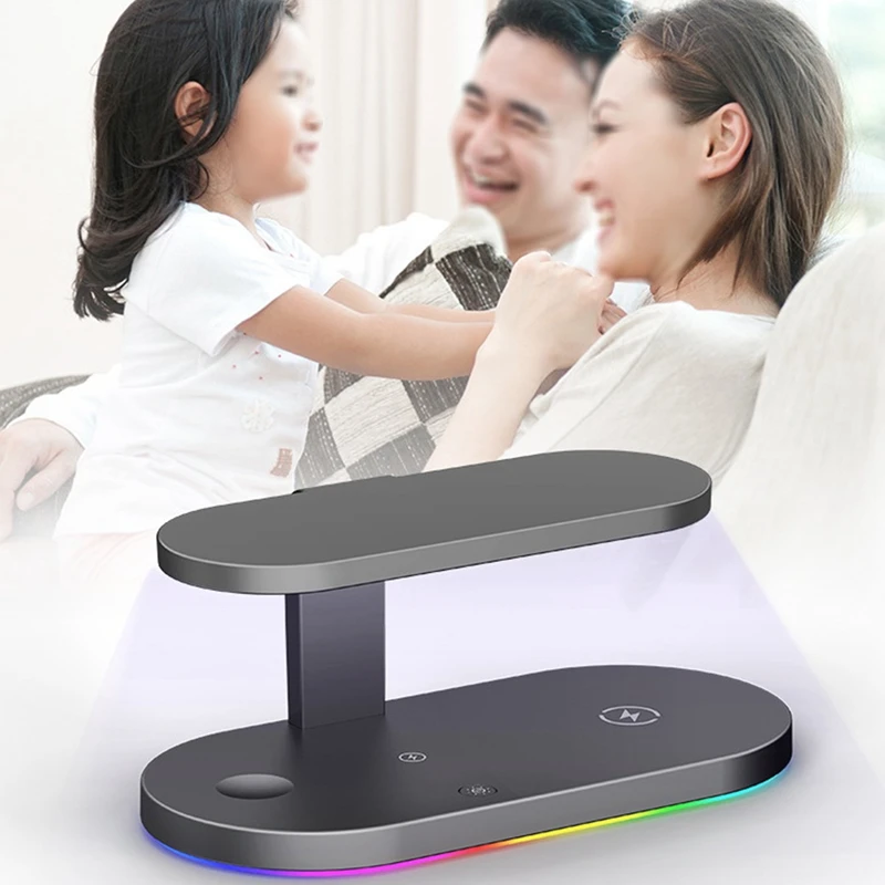 Fast Wireless Charger. 5 in 1 Wireless Rechargeable Germicidal Lamp. Suitable for iPhone 12 Pro Max,Samsung, Apple Watch
Fast Wireless Charger. 5 in 1 Wireless Rechargeable Germicidal Lamp. Suitable for iPhone 12 Pro Max,Samsung, Apple Watch