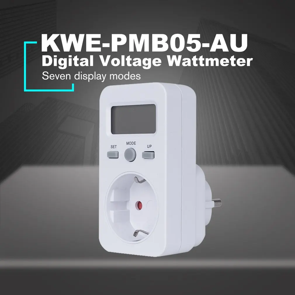 Новый KWE-PMB03 розетка цифровой Напряжение ваттметр Потребляемая мощность ватт