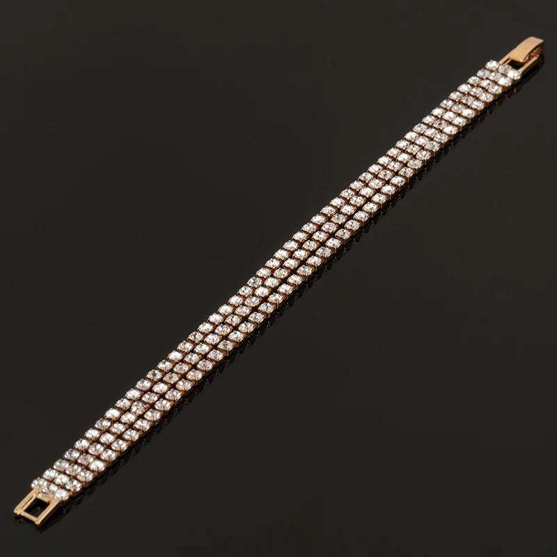 Fashion Brand Designer Charming Bride Wedding 3 rows Crystal Bracelet Women Jewelry Shiny Rhinestone Bracelet for Female B003
Fashion Brand Designer Charming Bride Wedding 3 rows Crystal Bracelet Women Jewelry Shiny Rhinestone Bracelet for Female B003
