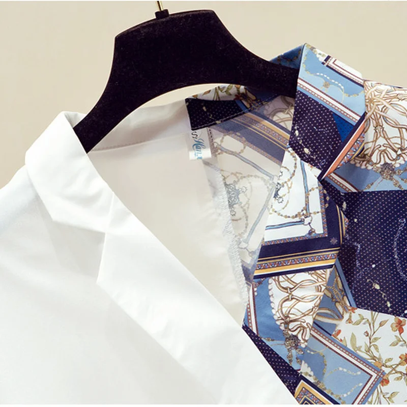 Contrasting color stitching V-neck Blouse women's spring and autumn 2021 new temperament chiffon long-sleeved shirt design niche
Contrasting color stitching V-neck Blouse women's spring and autumn 2021 new temperament chiffon long-sleeved shirt design niche