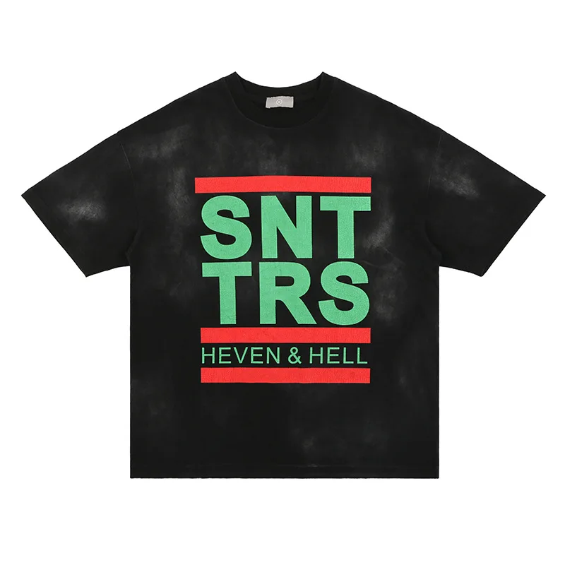 2022 spring and summer new products washed and old retro tie-dye letter printing round neck short-sleeved T-shirt male loose
2022 spring and summer new products washed and old retro tie-dye letter printing round neck short-sleeved T-shirt male loose