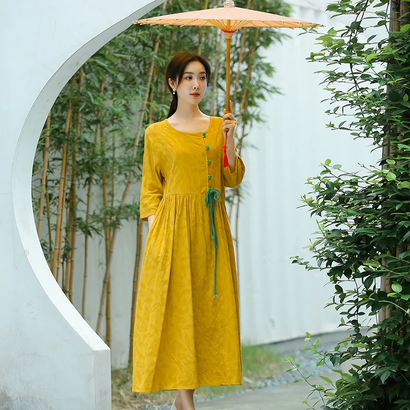 2021 Spring and Summer New Fashion Large Women's Dress Ethnic Style Cotton Hemp Long Swing Skirt Loose Thin Quarter Sleeve Dress
2021 Spring and Summer New Fashion Large Women's Dress Ethnic Style Cotton Hemp Long Swing Skirt Loose Thin Quarter Sleeve Dress