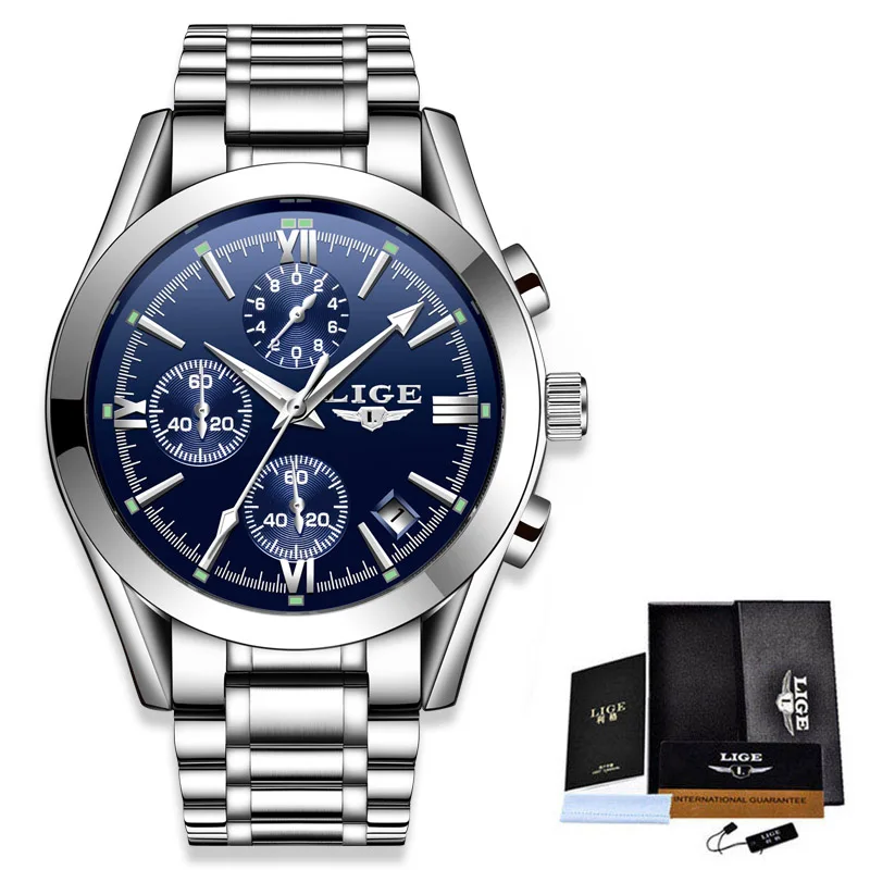 LIGE 2021 New Men's Quartz Watch Top Brand Luxury Waterproof Chronograph Wristwatches with Stainless Steel Relogio Masculino
LIGE 2021 New Men's Quartz Watch Top Brand Luxury Waterproof Chronograph Wristwatches with Stainless Steel Relogio Masculino