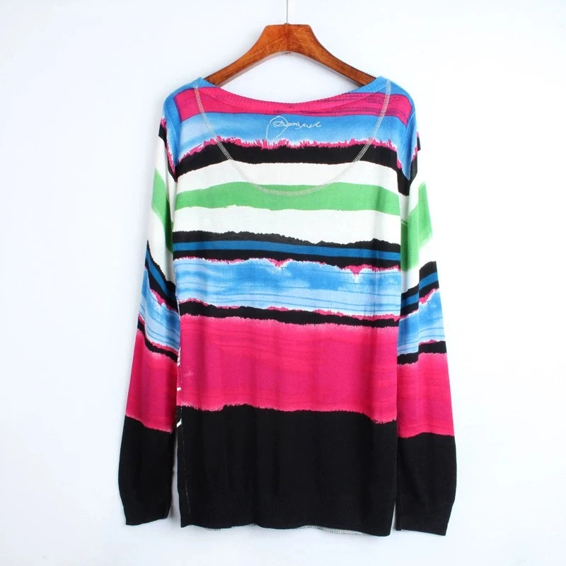 Spanish desigual new fashion women's round neck loose bottomed shirt long sleeve thin printed lettered knitting top
Spanish desigual new fashion women's round neck loose bottomed shirt long sleeve thin printed lettered knitting top