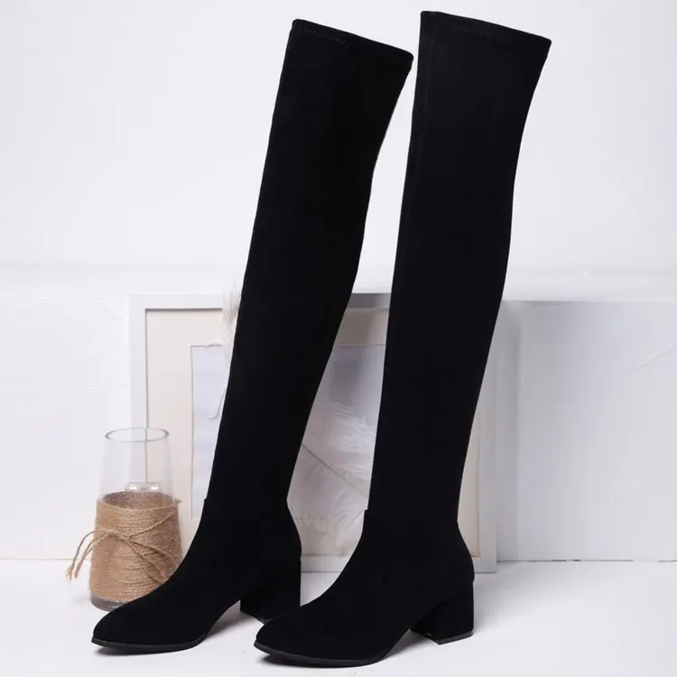 Thigh High Women Boots Winter Pointed Over The Knee Women High and Thin with Thick and Suede Elastic Boots
Thigh High Women Boots Winter Pointed Over The Knee Women High and Thin with Thick and Suede Elastic Boots