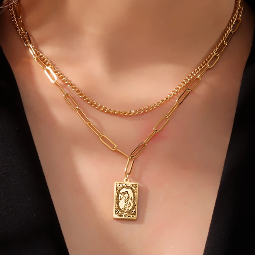 Vintage Double Layer Tarot Necklace The Major Arcana Pagan Astrology Talisman Pendants Good Luck Amulet Esotericism Jewelry Gift
Vintage Double Layer Tarot Necklace The Major Arcana Pagan Astrology Talisman Pendants Good Luck Amulet Esotericism Jewelry Gift
