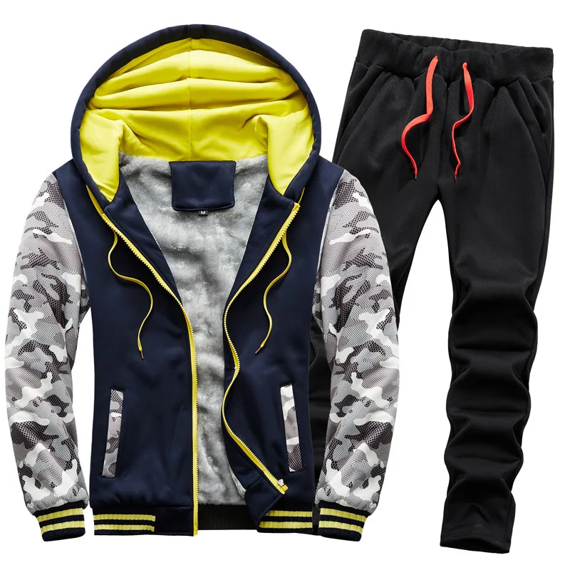 New Fleece Men Set Fashion Brand Tracksuit Lined Thick Sweatshirt + Pants Sportswear Suit Male Winter Warm Hooded Outerwear Suit
New Fleece Men Set Fashion Brand Tracksuit Lined Thick Sweatshirt + Pants Sportswear Suit Male Winter Warm Hooded Outerwear Suit
