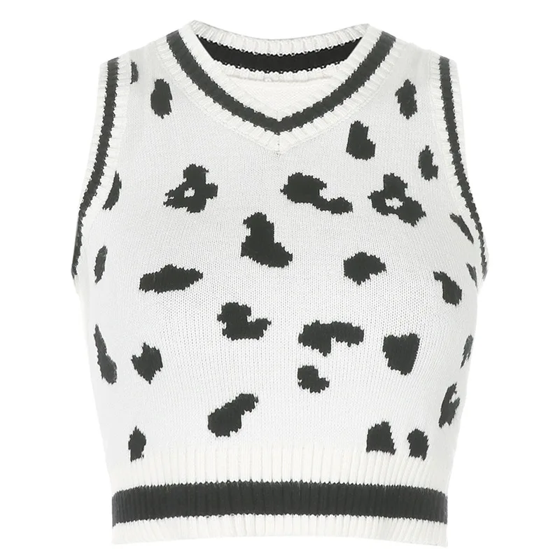 Summer Women Tank Tops Street Retro Style Cow Print V-Neck Casual Wool Knitting Sleeveless Top Sling Female Fashion
Summer Women Tank Tops Street Retro Style Cow Print V-Neck Casual Wool Knitting Sleeveless Top Sling Female Fashion