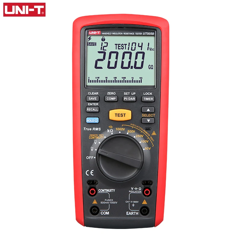 Digital Multimeter UNI-T UT505B Handheld Insulation Resistance Test Meter 6000 Words Reading Display 99 Groups Of Storage
Digital Multimeter UNI-T UT505B Handheld Insulation Resistance Test Meter 6000 Words Reading Display 99 Groups Of Storage