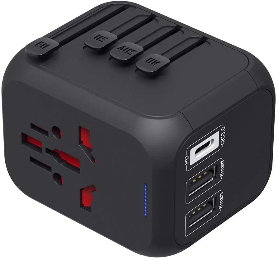 Universal Travel Adapter, RE Upgraded Type-C Port Support 18W PD QC 3.0, International Power Adapter AC Socket European Travel
Universal Travel Adapter, RE Upgraded Type-C Port Support 18W PD QC 3.0, International Power Adapter AC Socket European Travel