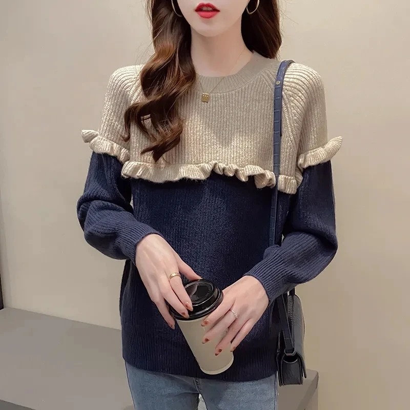 Fashion Color Matching O-neck Pullover Sweater Women 2021 New Winter Autumn Wear Joker Slim Bottoming Knitting Sweater Jacket
Fashion Color Matching O-neck Pullover Sweater Women 2021 New Winter Autumn Wear Joker Slim Bottoming Knitting Sweater Jacket