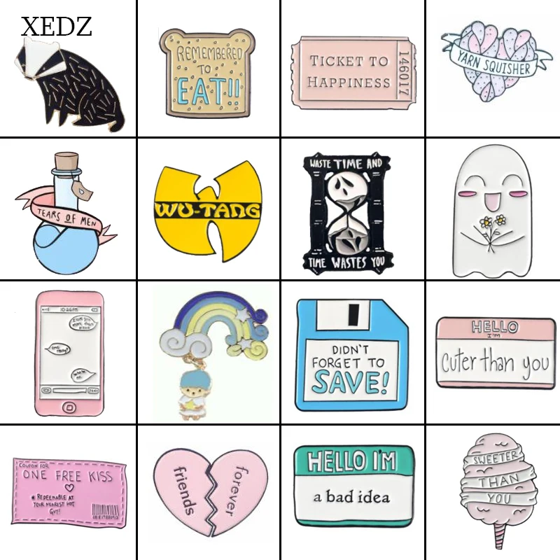 XEDZ New fashion personality bread ice cream ticket vulture puppy love medicine bottle brooch badge collection denim clothing ba
XEDZ New fashion personality bread ice cream ticket vulture puppy love medicine bottle brooch badge collection denim clothing ba