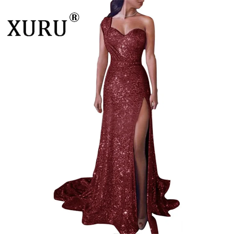 XURU Sexy Women's One-Sleeve Sleeveless Bronzed Split Long Dress 2020 Spring New Women's Shiny Dress
XURU Sexy Women's One-Sleeve Sleeveless Bronzed Split Long Dress 2020 Spring New Women's Shiny Dress