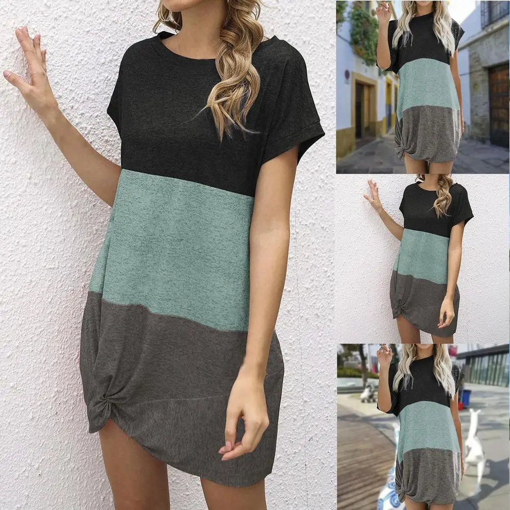Dresses Summer Women Comfy Comfortable Casual Round Neck Twist Knot Dress Summer Blouses Short Sleeve Loose Mini Dress
Dresses Summer Women Comfy Comfortable Casual Round Neck Twist Knot Dress Summer Blouses Short Sleeve Loose Mini Dress