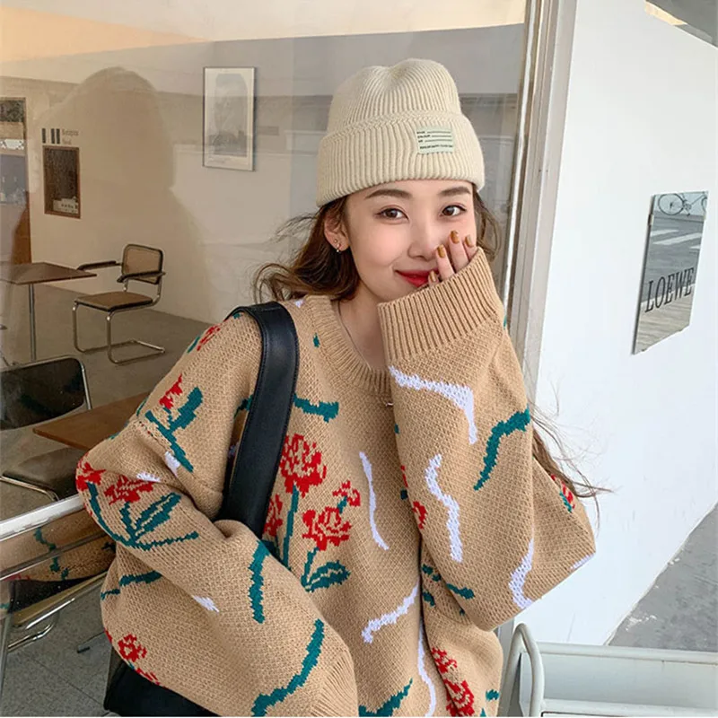 2 Colors womens knitted Sweater Autumn and winter loose korean style female Vintage warm Sweaters and pullovers womens (X1724)
2 Colors womens knitted Sweater Autumn and winter loose korean style female Vintage warm Sweaters and pullovers womens (X1724)