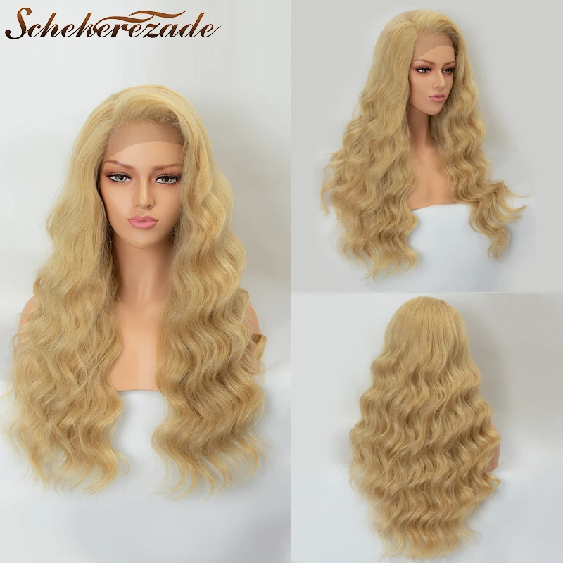 

Scheherezade 613 Blonde Lace Front Wig With Natural Hairline Long Wavy Wig For Black Women Cosplay Synthetic Wigs Heat Resistant