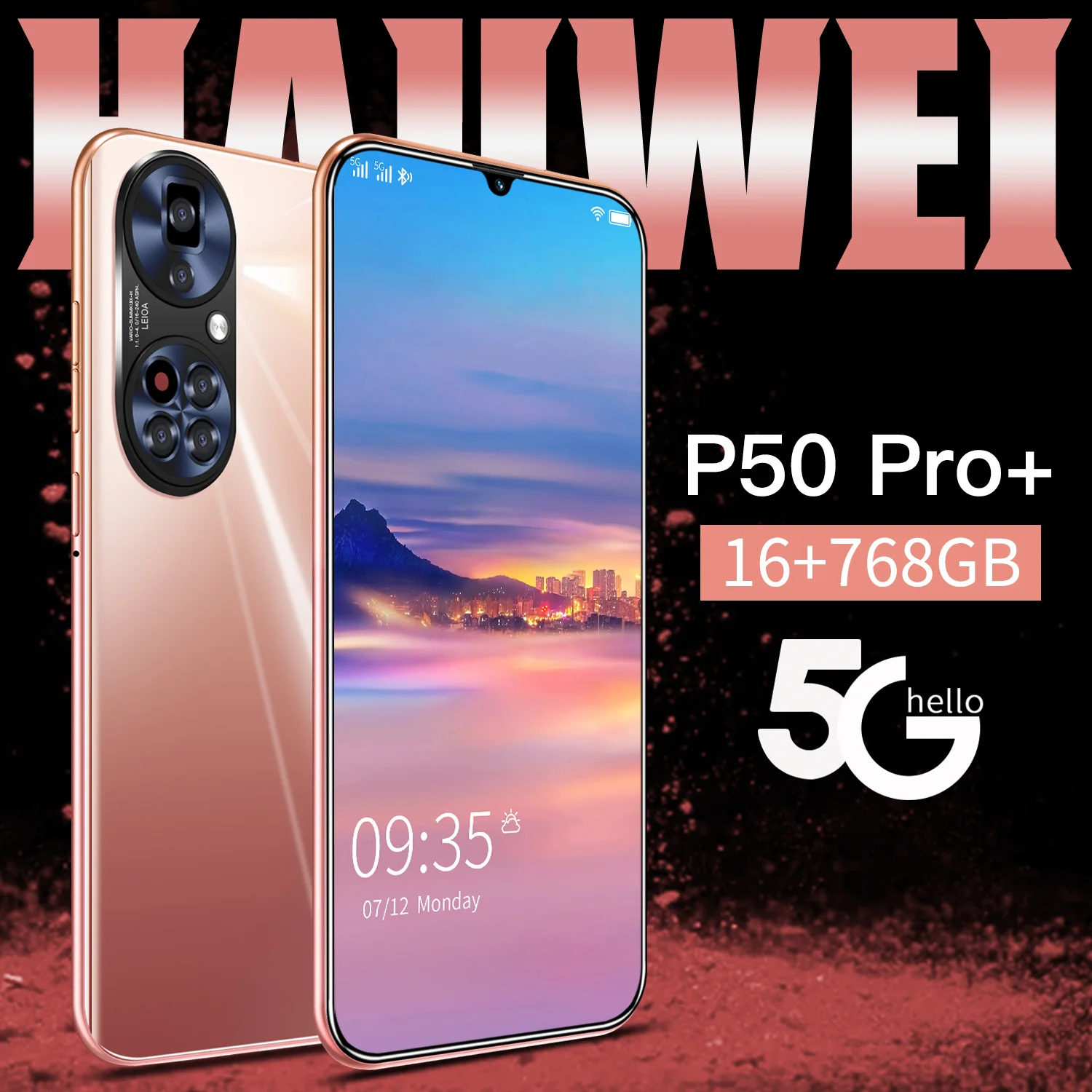Smartphones P50 Pro+ Mobile phones 7.1" Dual SIM Cellular phones 768GB 6800mAh Andriod10 MTK6889 10 Core 64MP Cellphones
Smartphones P50 Pro+ Mobile phones 7.1" Dual SIM Cellular phones 768GB 6800mAh Andriod10 MTK6889 10 Core 64MP Cellphones