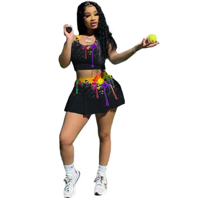 Sexy Splash Ink 2 Piece Sets Womens Outfits Vest Crop Top Mini Skirt Tennis Sports Suit Loungewear Summer Matching Sets
Sexy Splash Ink 2 Piece Sets Womens Outfits Vest Crop Top Mini Skirt Tennis Sports Suit Loungewear Summer Matching Sets