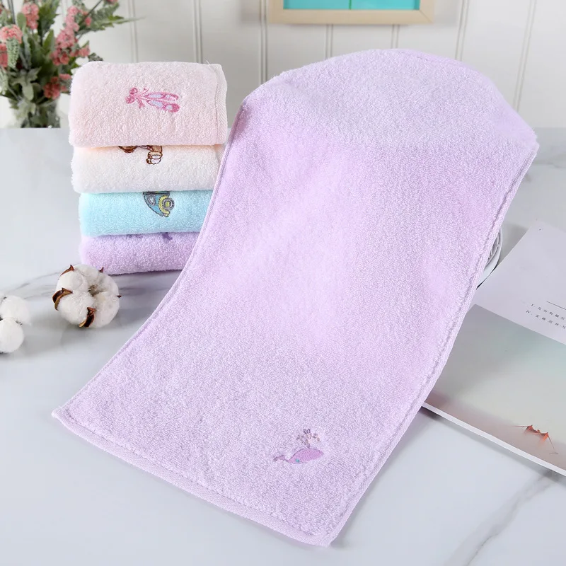 

25x50cm 100% Cotton Bathroom Bath Towels Soft Absorbent Kids Facecloth Hand Towel Pure Cotton Baby Feeding Handkerchief 2Pcs/lot