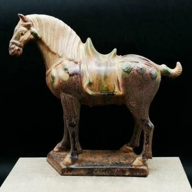 8.3" Collect Old Chinese Ceramics Tang Sancai Pottery Ancient War-Horse Statue Animal Figurines Figurines for Interior
8.3" Collect Old Chinese Ceramics Tang Sancai Pottery Ancient War-Horse Statue Animal Figurines Figurines for Interior