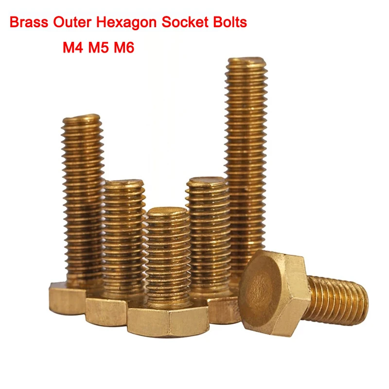 10Pcs/lot Brass Screws Brass Outer Hexagon Socket Bolts DIN933 M4 M5 M6 Length 6-60mm
10Pcs/lot Brass Screws Brass Outer Hexagon Socket Bolts DIN933 M4 M5 M6 Length 6-60mm