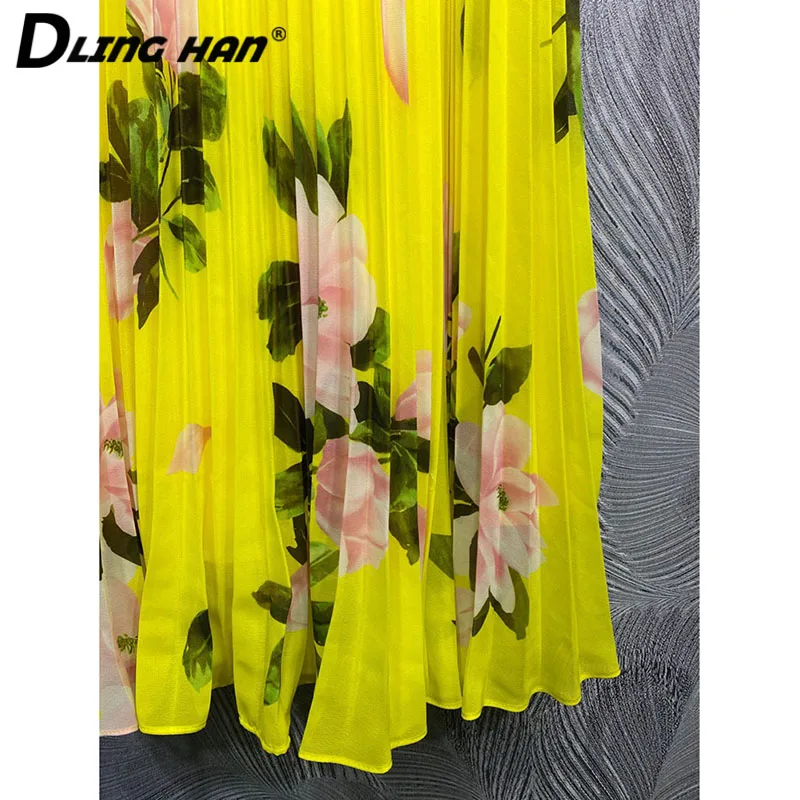 DLINGHAN Fashion Floral Print Chiffon Dress Women Crystal Stand Collar Lantern Sleeve Midi Vacation Dresses Designer Spring New
DLINGHAN Fashion Floral Print Chiffon Dress Women Crystal Stand Collar Lantern Sleeve Midi Vacation Dresses Designer Spring New