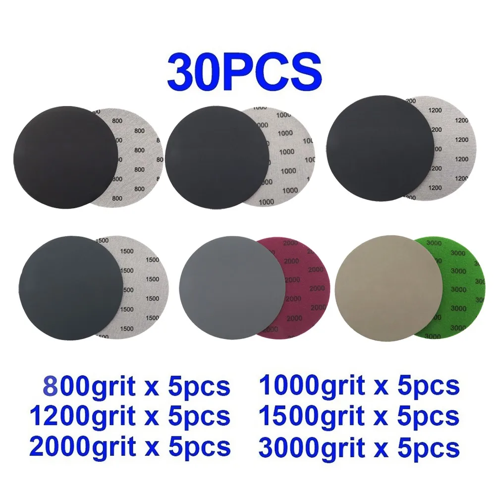 30Pcs 5 Inch 125mm Wet And Dry Sanding Discs Hook & Loop Sandpaper 800-3000Grit Waterproof For Grinding And Polishing
30Pcs 5 Inch 125mm Wet And Dry Sanding Discs Hook & Loop Sandpaper 800-3000Grit Waterproof For Grinding And Polishing