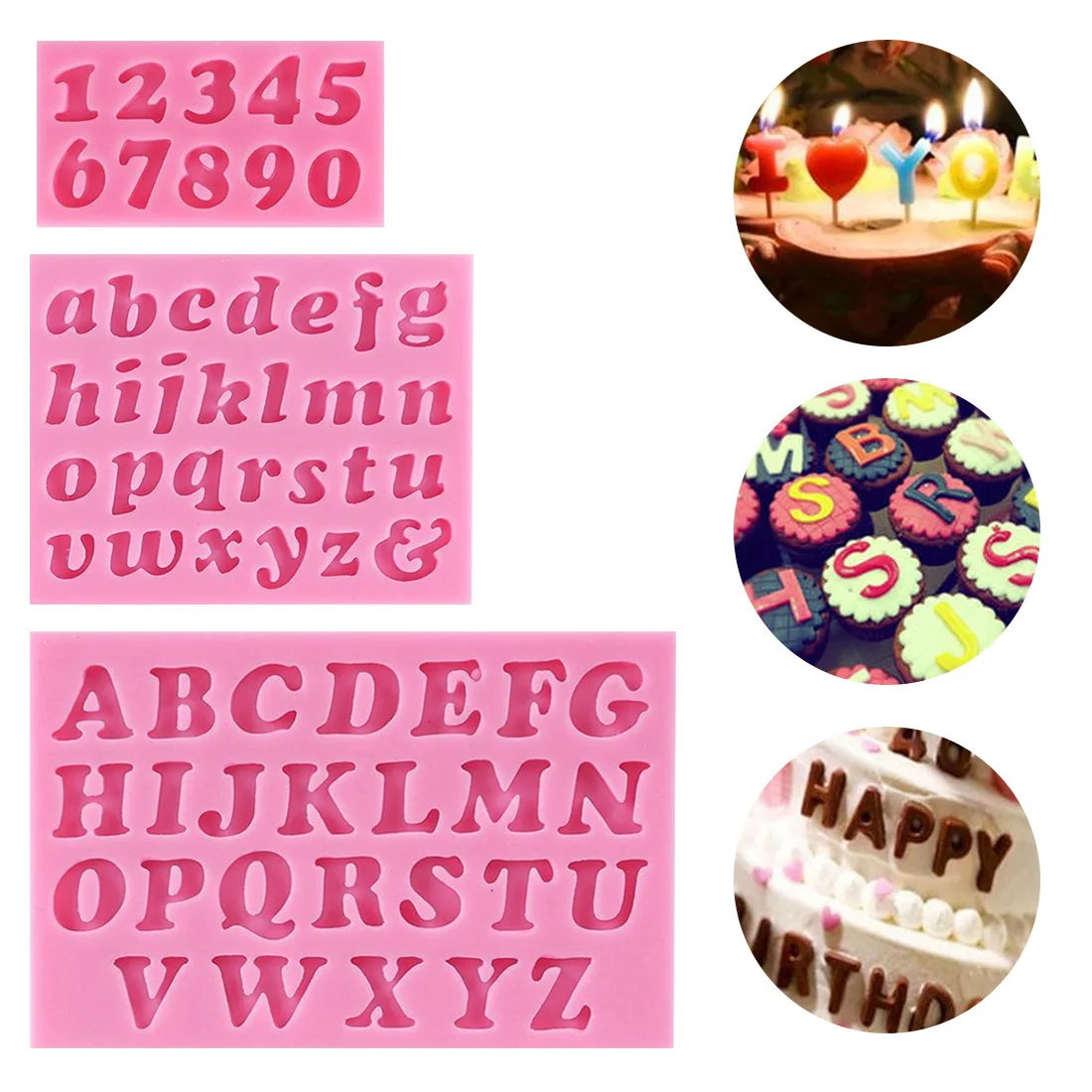 3pcs/set Letter Cake Number Silicone Mold Fondant Mold DIY Cake Decorating Tools Sugarcraft Chocolate Mold Kitchen Baking Mould
3pcs/set Letter Cake Number Silicone Mold Fondant Mold DIY Cake Decorating Tools Sugarcraft Chocolate Mold Kitchen Baking Mould