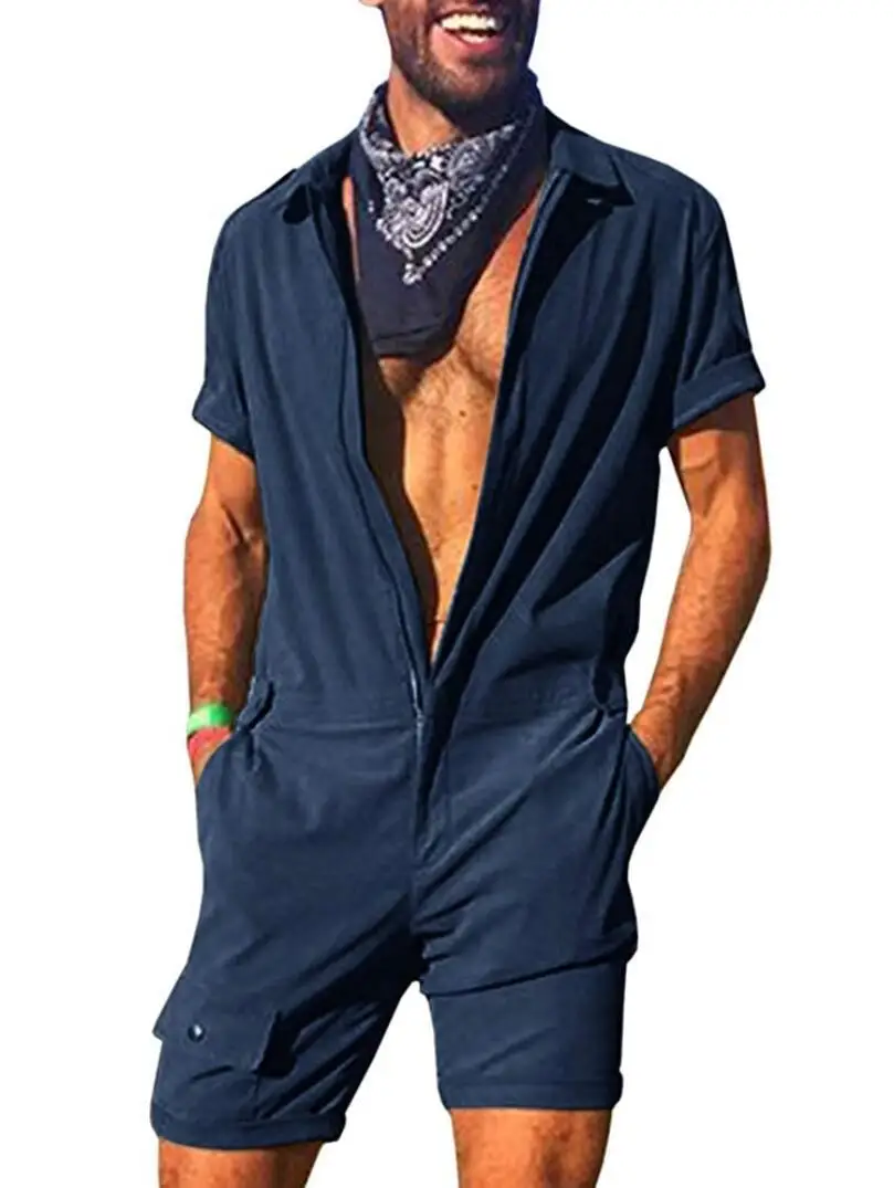 Summer suit fashion thin shorts short-sleeved solid color jumpsuit zipper access control young male one-piece clothing men's set
Summer suit fashion thin shorts short-sleeved solid color jumpsuit zipper access control young male one-piece clothing men's set
